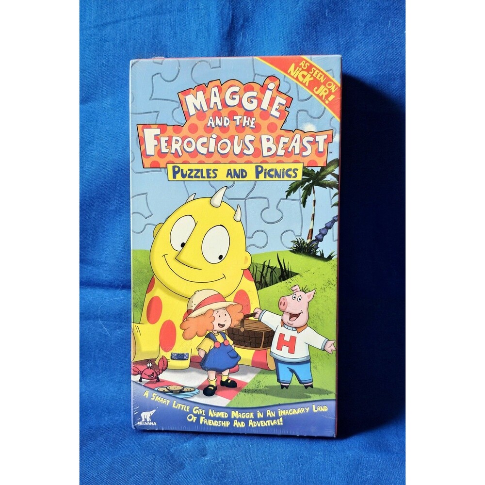 New SEALED Maggie and the Ferocious Beast: Puzzles and Picnics VHS 2004 Nick Jr